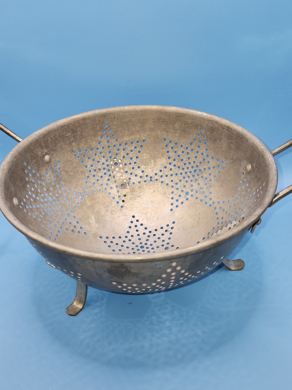 VTG Mirro Aluminum 7 Star Colander Footed Strainer Sieve MCM Kitchen Decor/9in
